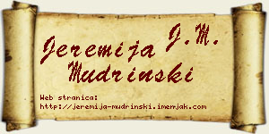 Jeremija Mudrinski vizit kartica